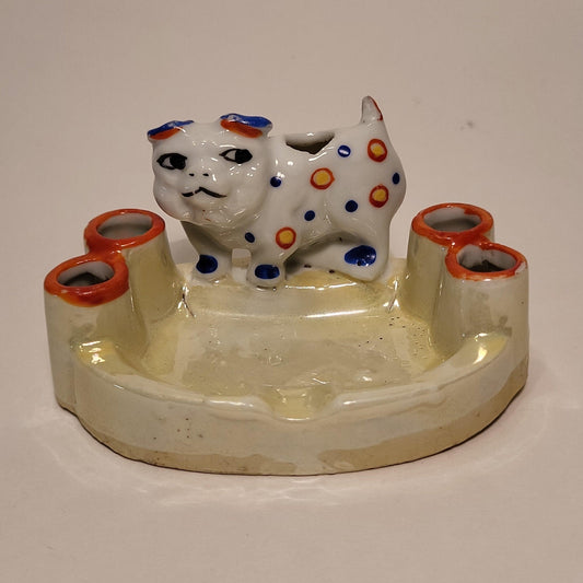 Spotted Dog Ceramic Ashtray Made in Japan