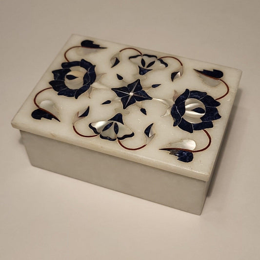 Krafts Palace Marble Stone Artisan Trinket Box