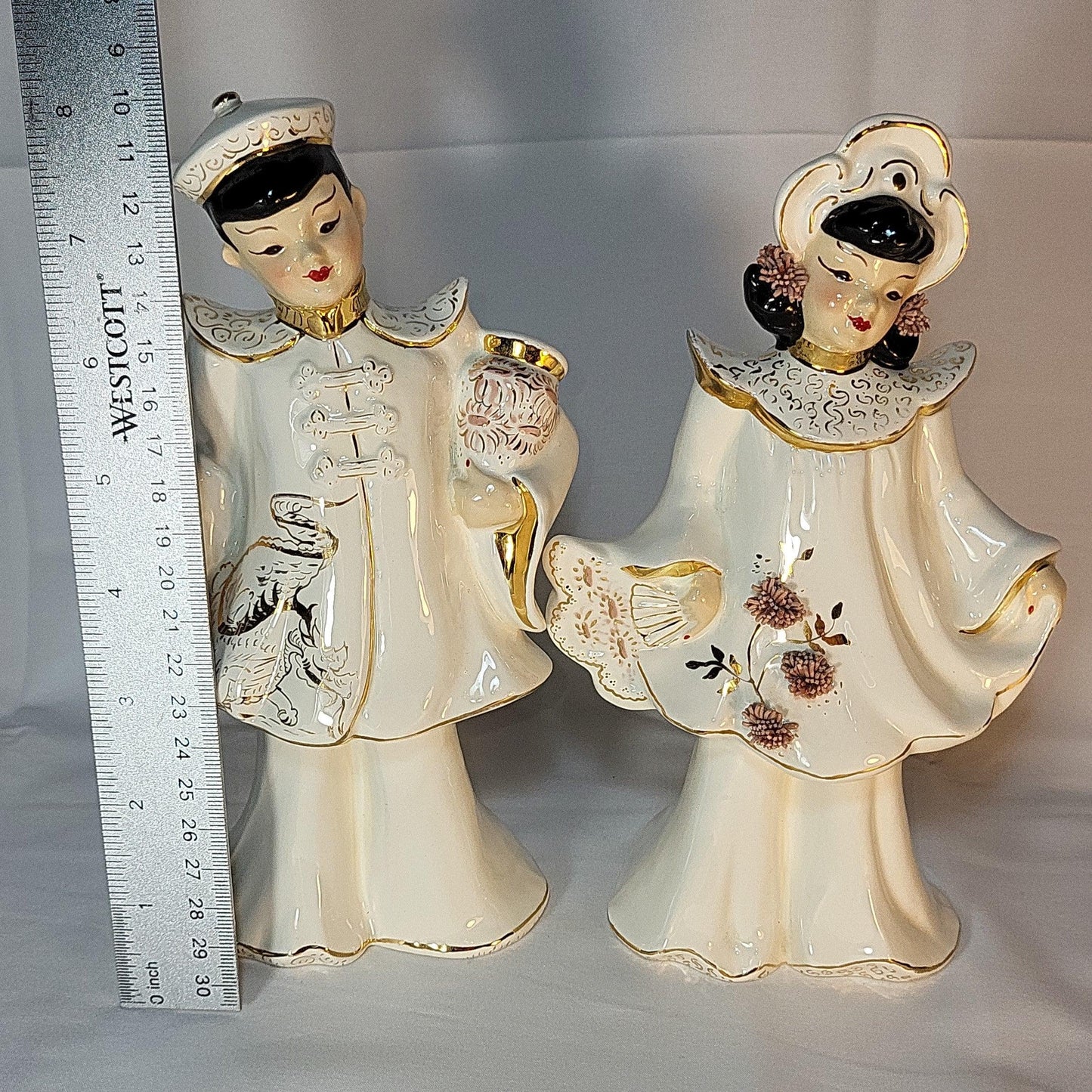 Florence Ceramics Oriental Couple Figurines - trèsBin