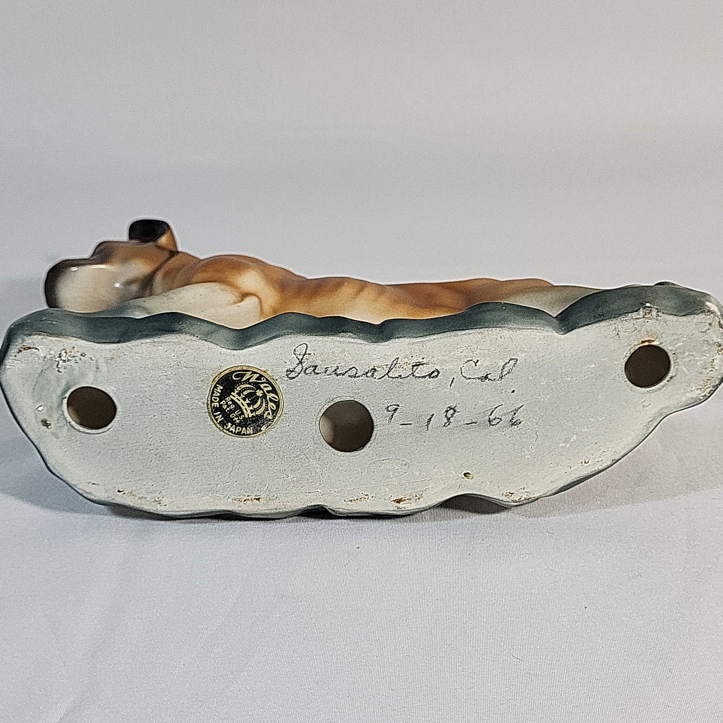 Wales Pottery Ceramic Boxer Dog Made in Japan 1960's