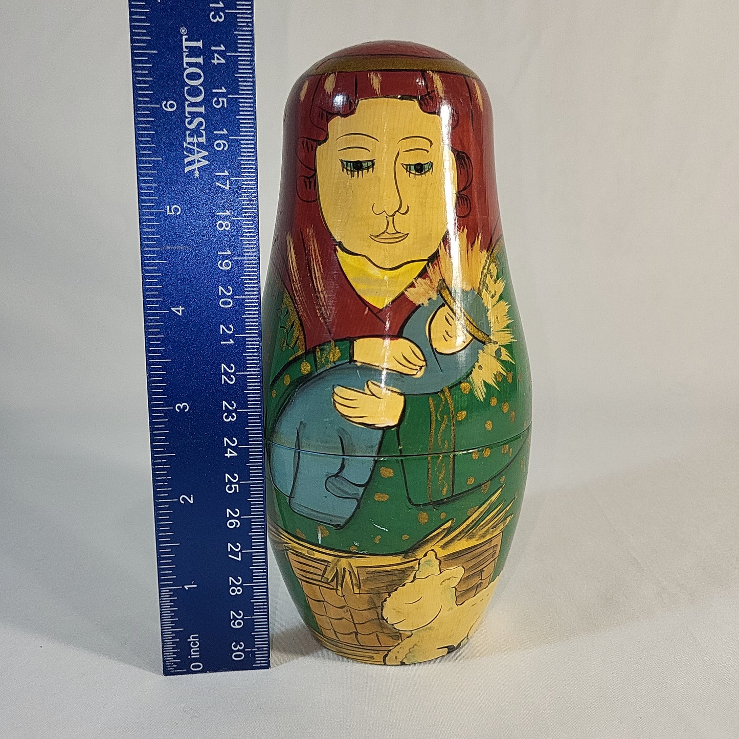 Authentic Models Nesting Nativity Wooden Dolls 6 Piece Set