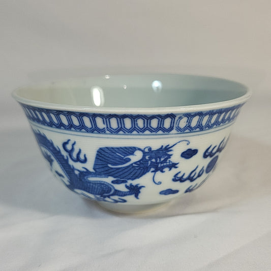 Qing Dynasty Guangxu Blue Dragon Soup Bowl