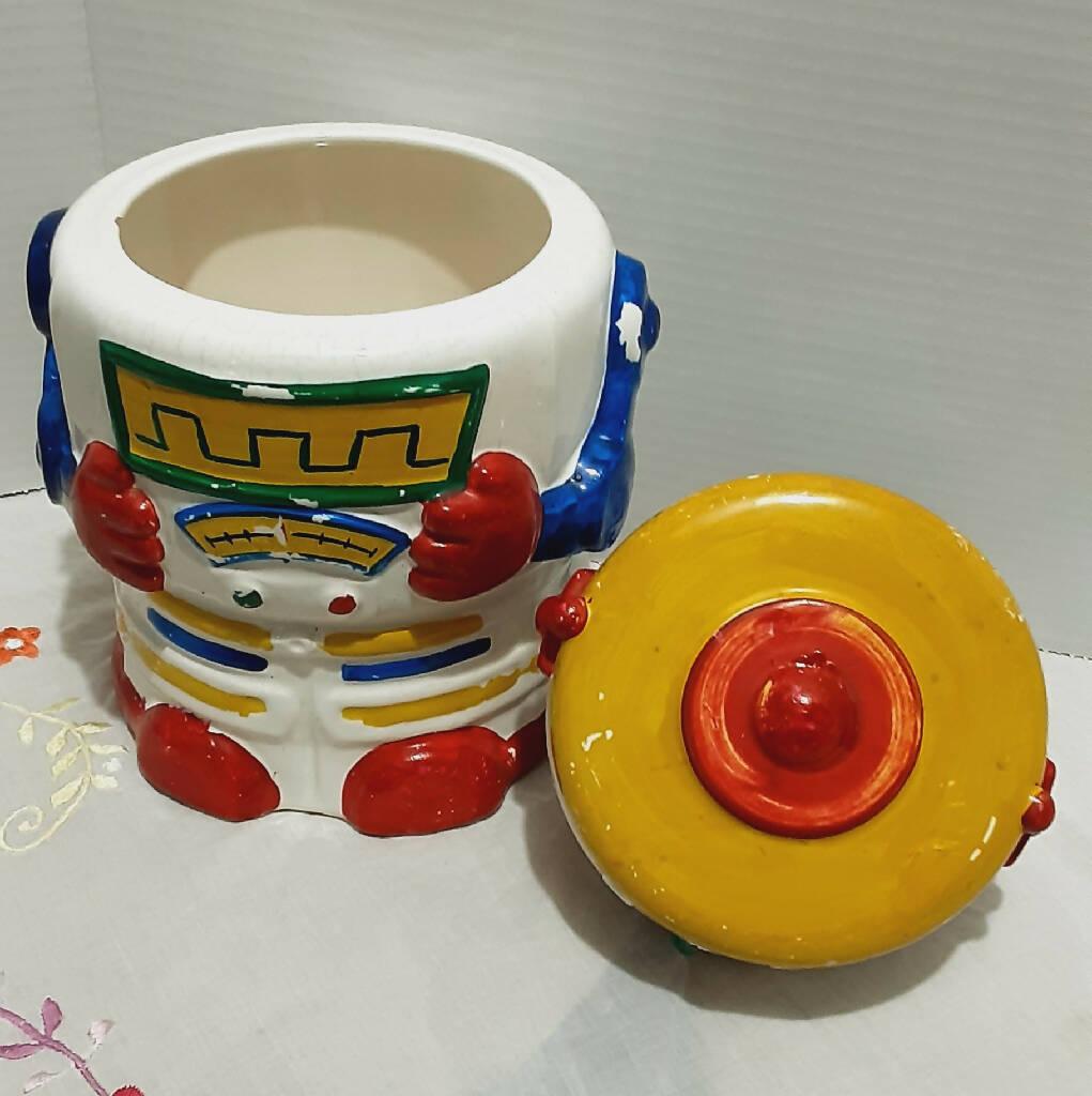 Vintage Ceramic Robot Cookie Jar Taylor NG