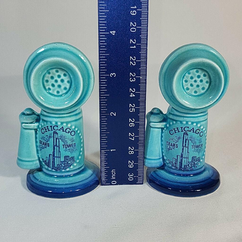 Chicago Sears Tower Antique Phone Salt & Pepper Shakers - trèsBin