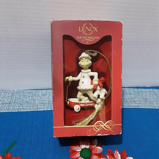 2009 Lenox Dr Seuss Grinch Who Express Christmas Ornament - trèsBin