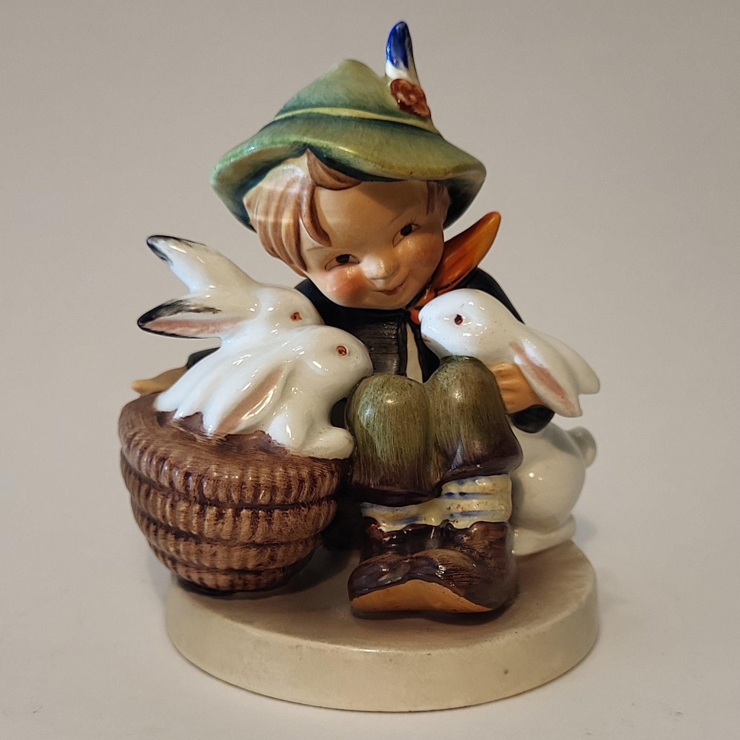 M. I. Hummel Porcelain Figurine Boy with Three Bunnies - trèsBin