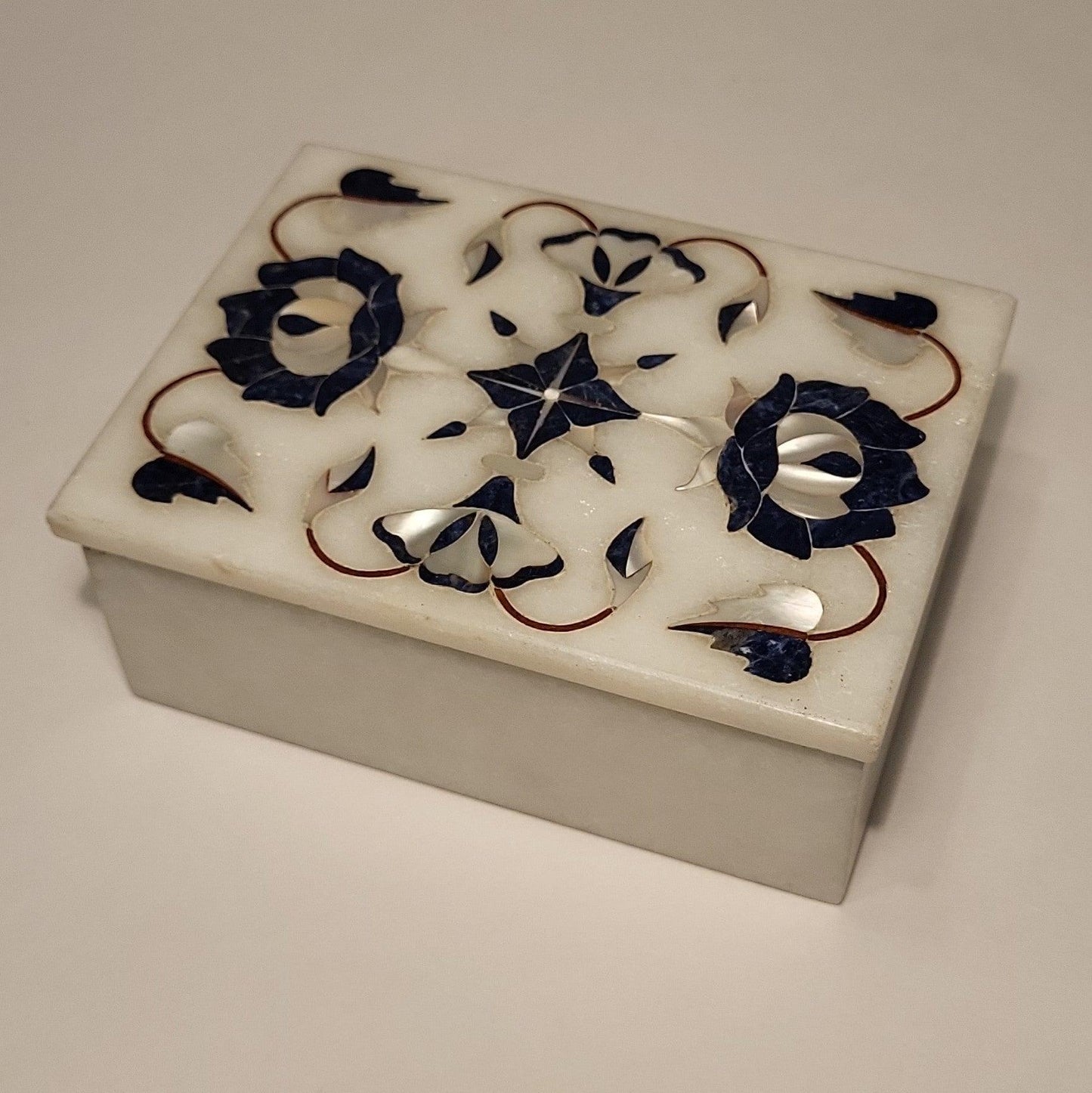 Krafts Palace Marble Stone Artisan Trinket Box - trèsBin