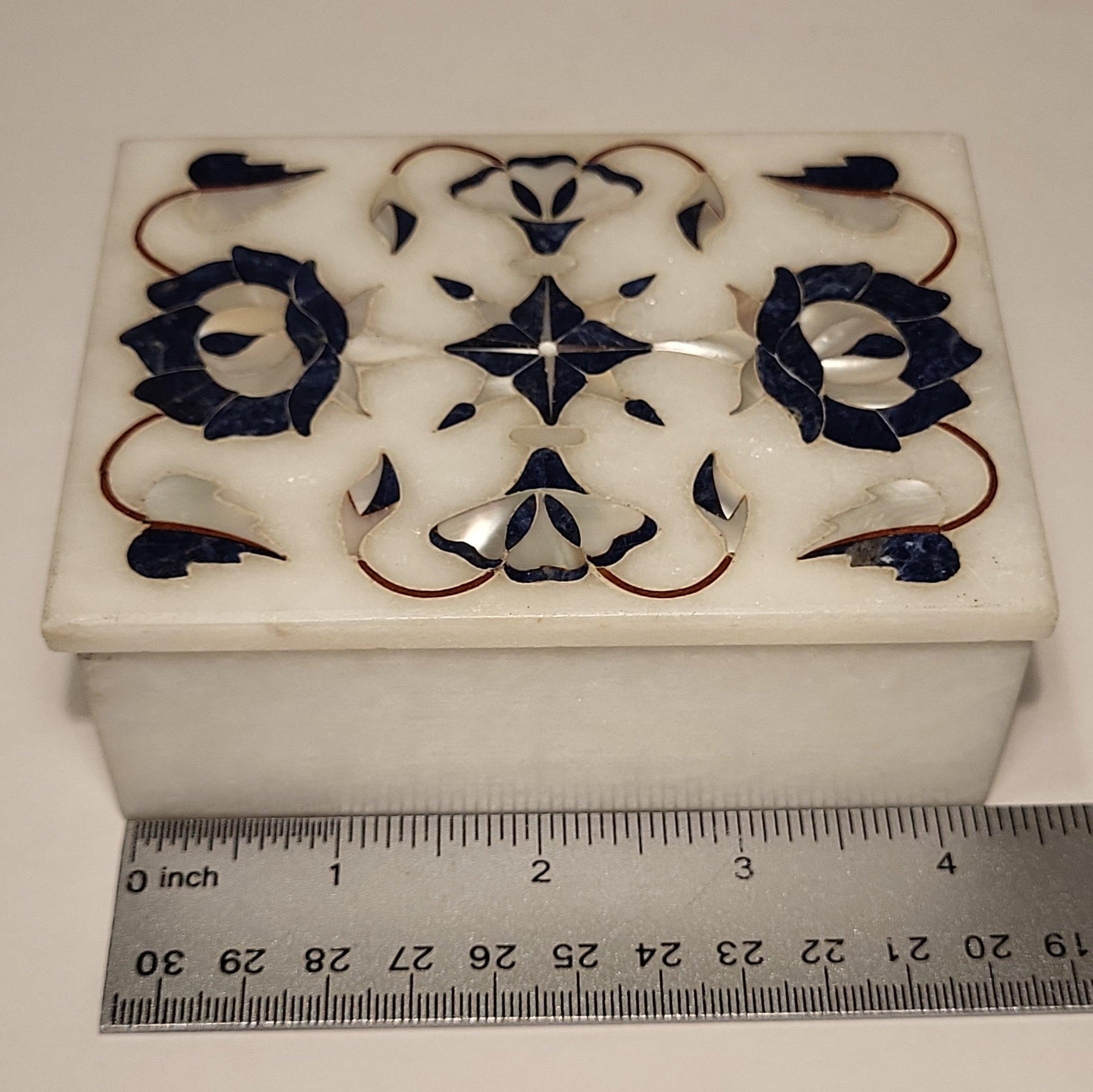 Krafts Palace Marble Stone Artisan Trinket Box - trèsBin