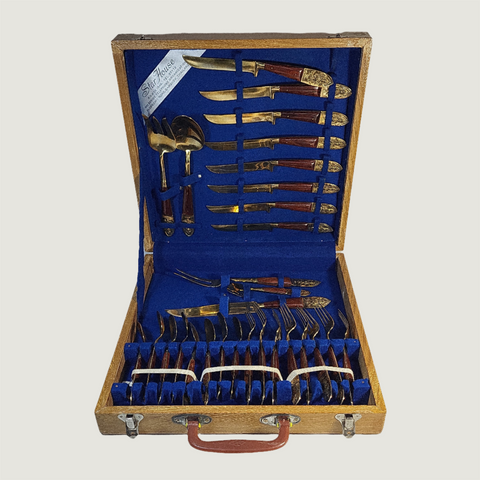 Siam Towa Phand 高級カトラリーセット 48本入 ビンテージ 箱付 Siam Venus Goddess Brass 29 Piece Flatware Set – trèsBin