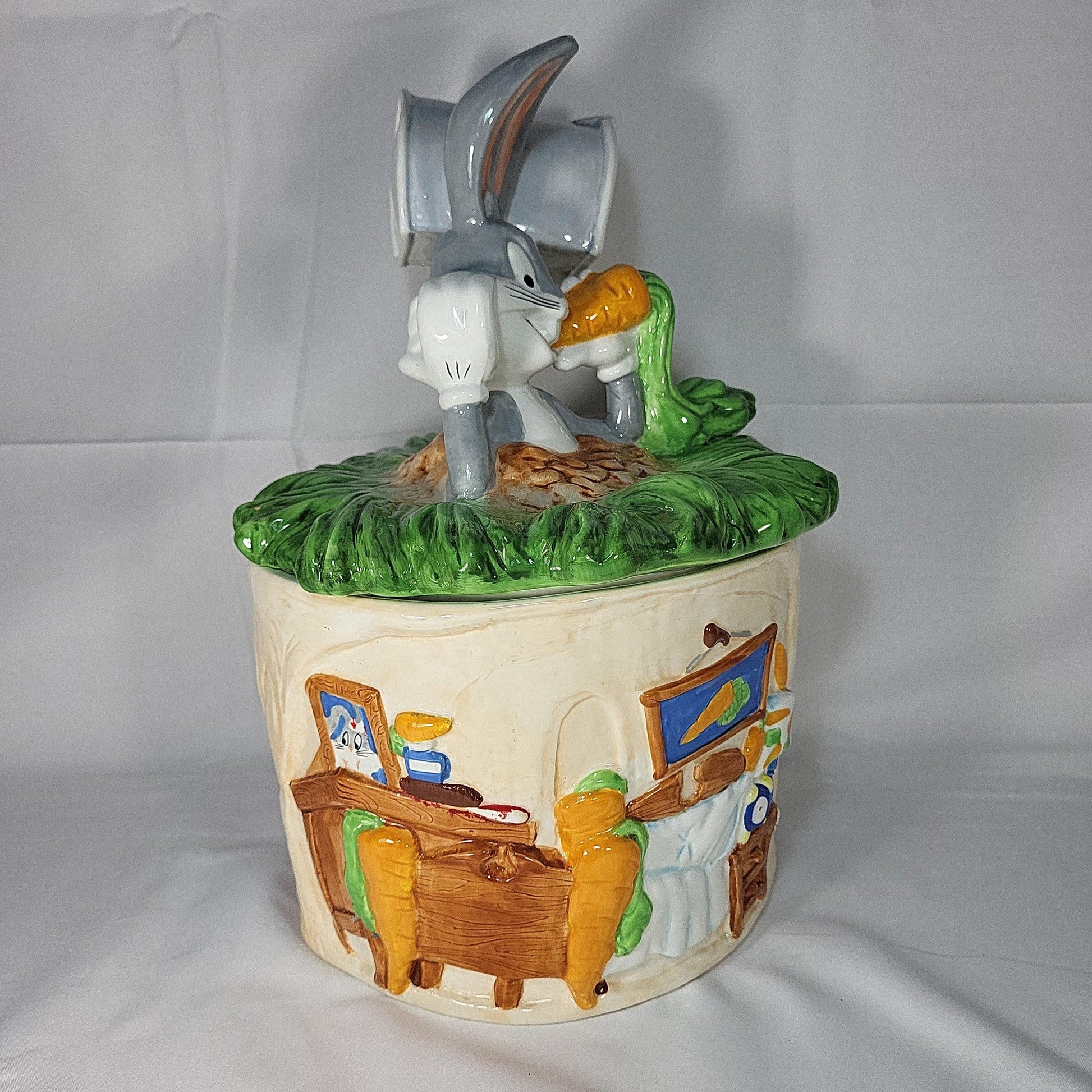 1996 Warner Bros Bugs Bunny "Hole Sweet Hole" Cookie Jar - trèsBin