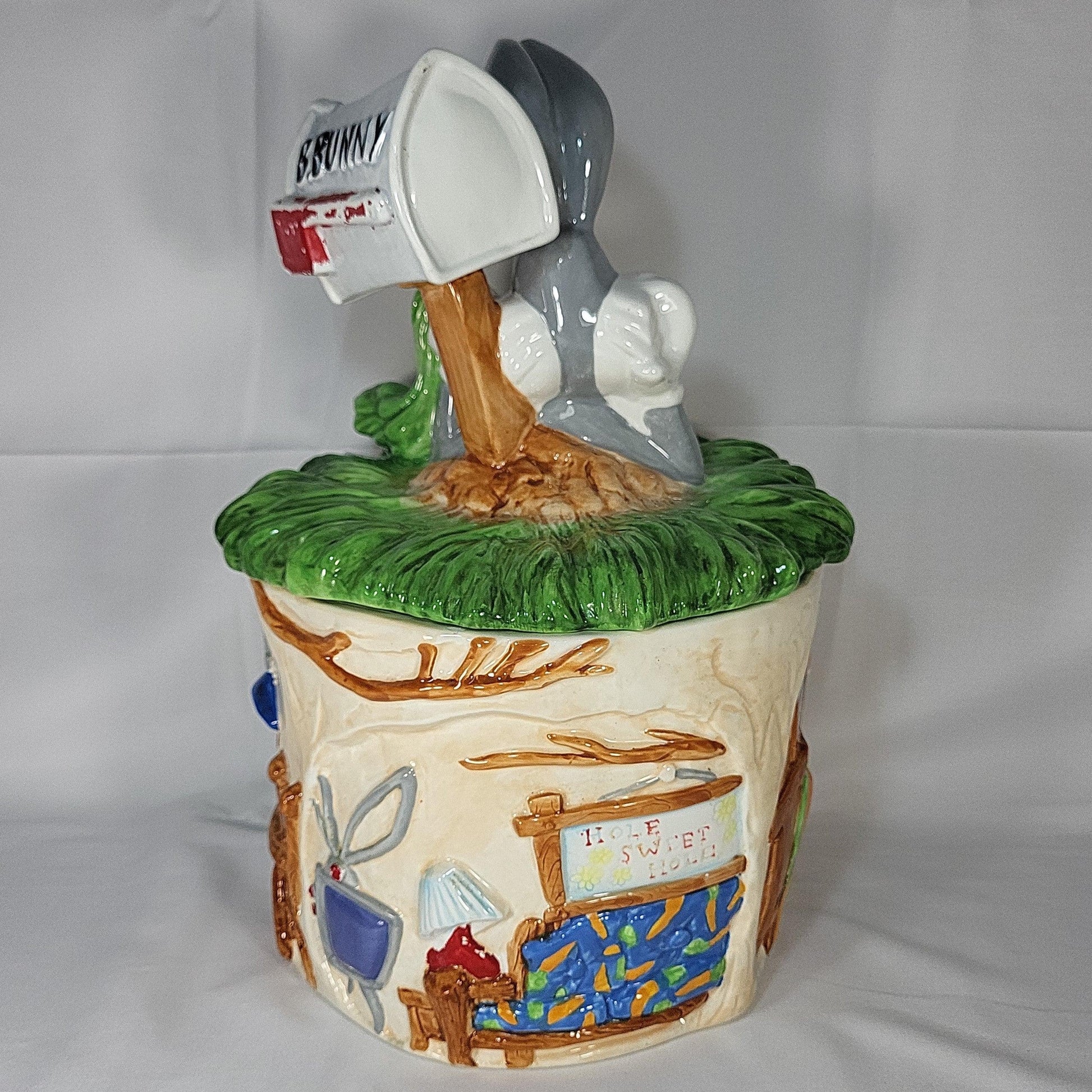 1996 Warner Bros Bugs Bunny "Hole Sweet Hole" Cookie Jar - trèsBin