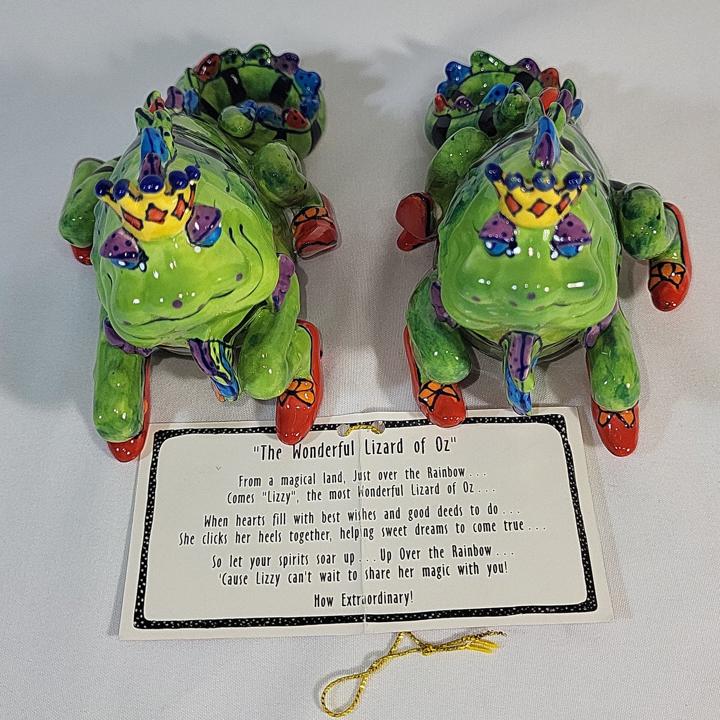 Lizzy The Wonderful Lizard of Oz Salt & Pepper Shakers By Diane Kwiecien 2002