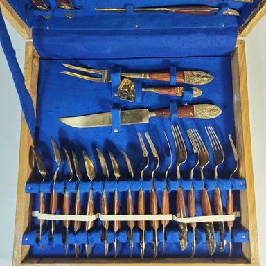 Siam Venus Goddess Brass 29 Piece Flatware Set – trèsBin