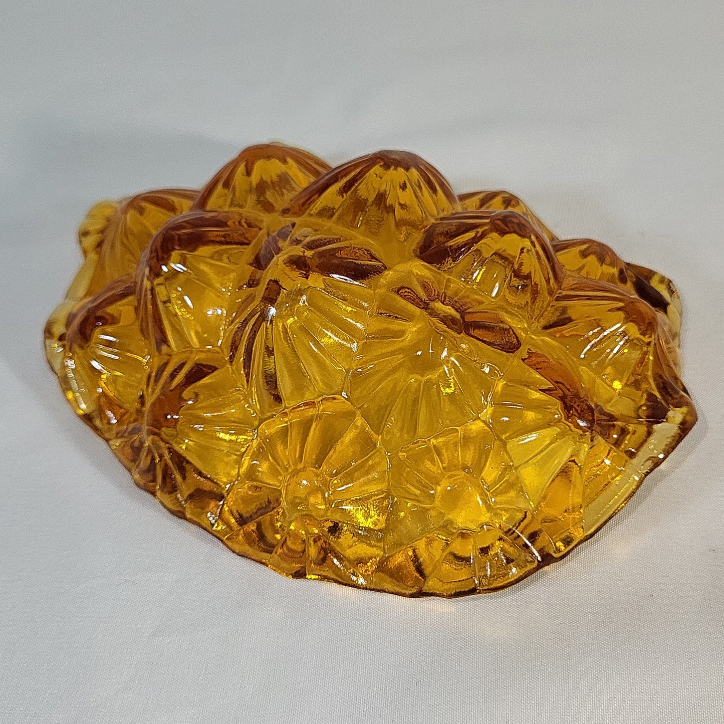 LG Wright Large Amber Glass Turtle Candy Dish