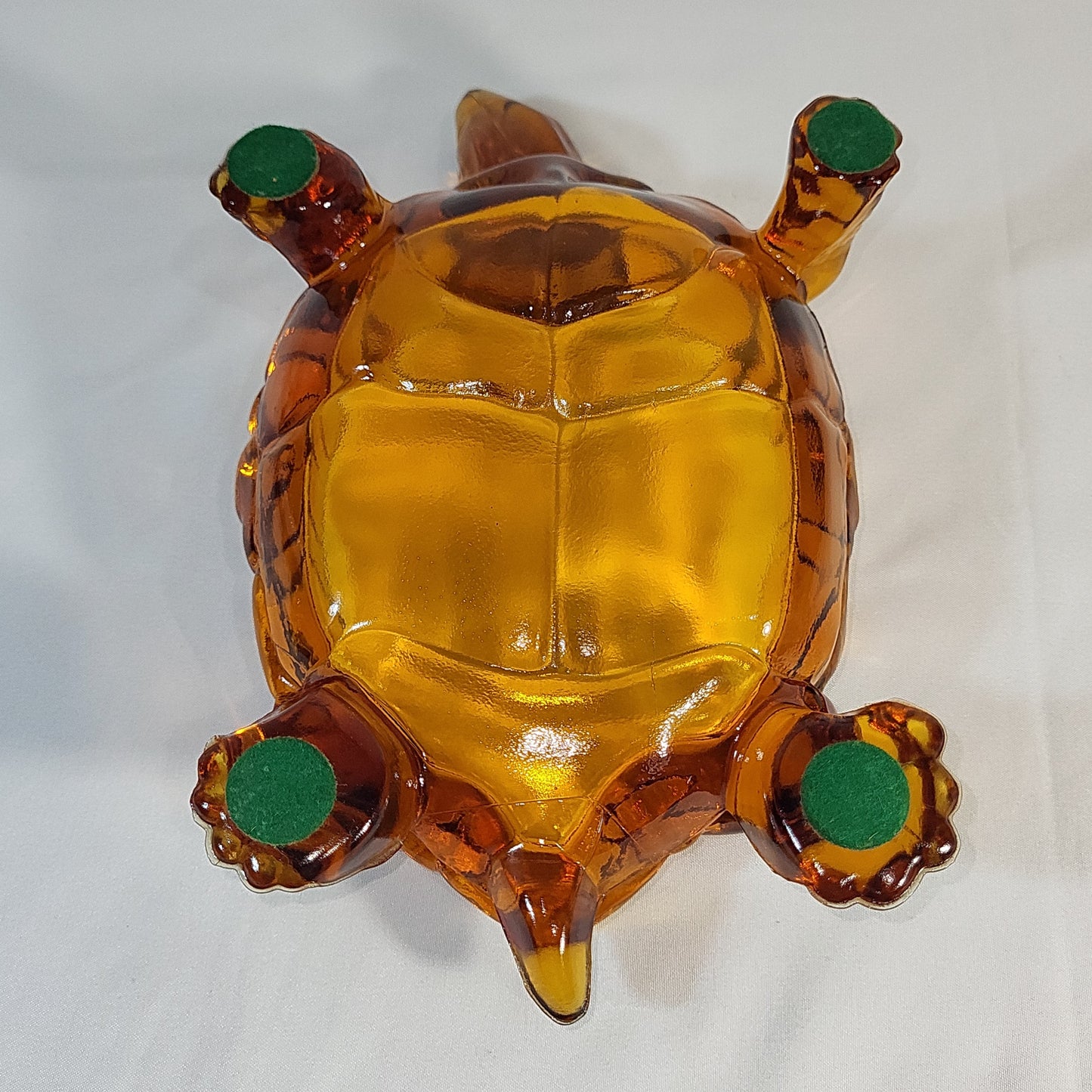 LG Wright Large Amber Glass Turtle Candy Dish