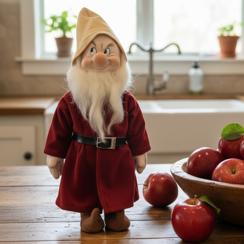 Walt Disney Snow White and the Seven Dwarfs Grumpy Doll by Jerri McCloud 1983 with stand