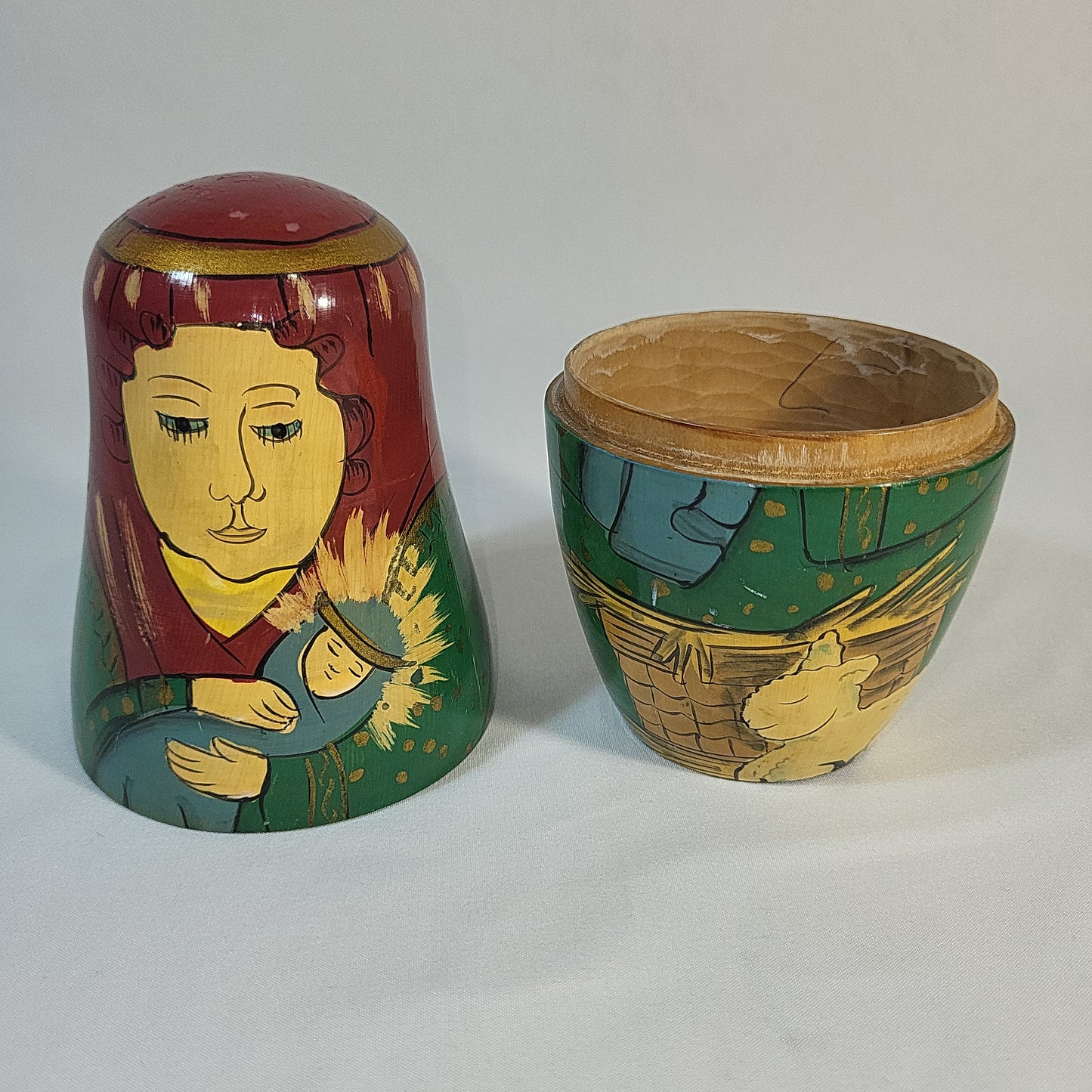 Authentic Models Nesting Nativity Wooden Dolls 6 Piece Set