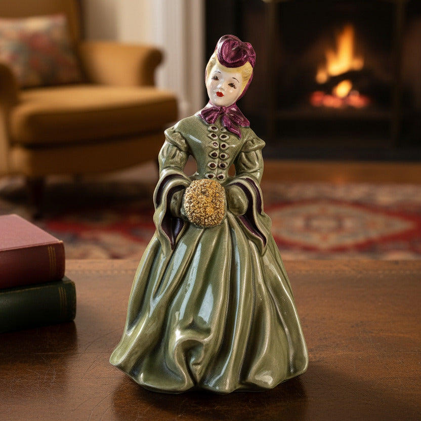 Florence Ceramics Co. Beautiful DALIA female green Figurine