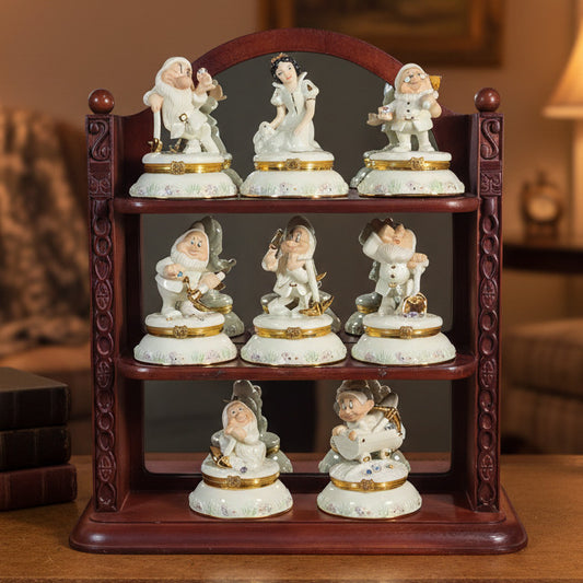LENOX Disney Snow White & the Seven Dwarfs Treasure Box Figures with Display Stand