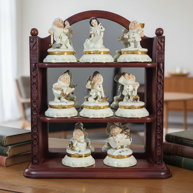 LENOX Disney Snow White & the Seven Dwarfs Treasure Box Figures with Display Stand