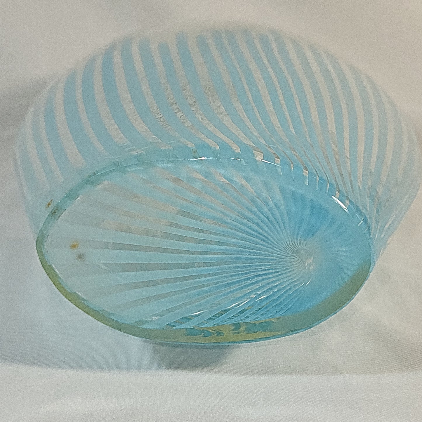 Mid‑Century Modern MCM Opalescent Striped Art Glass Vase 13.5 in.