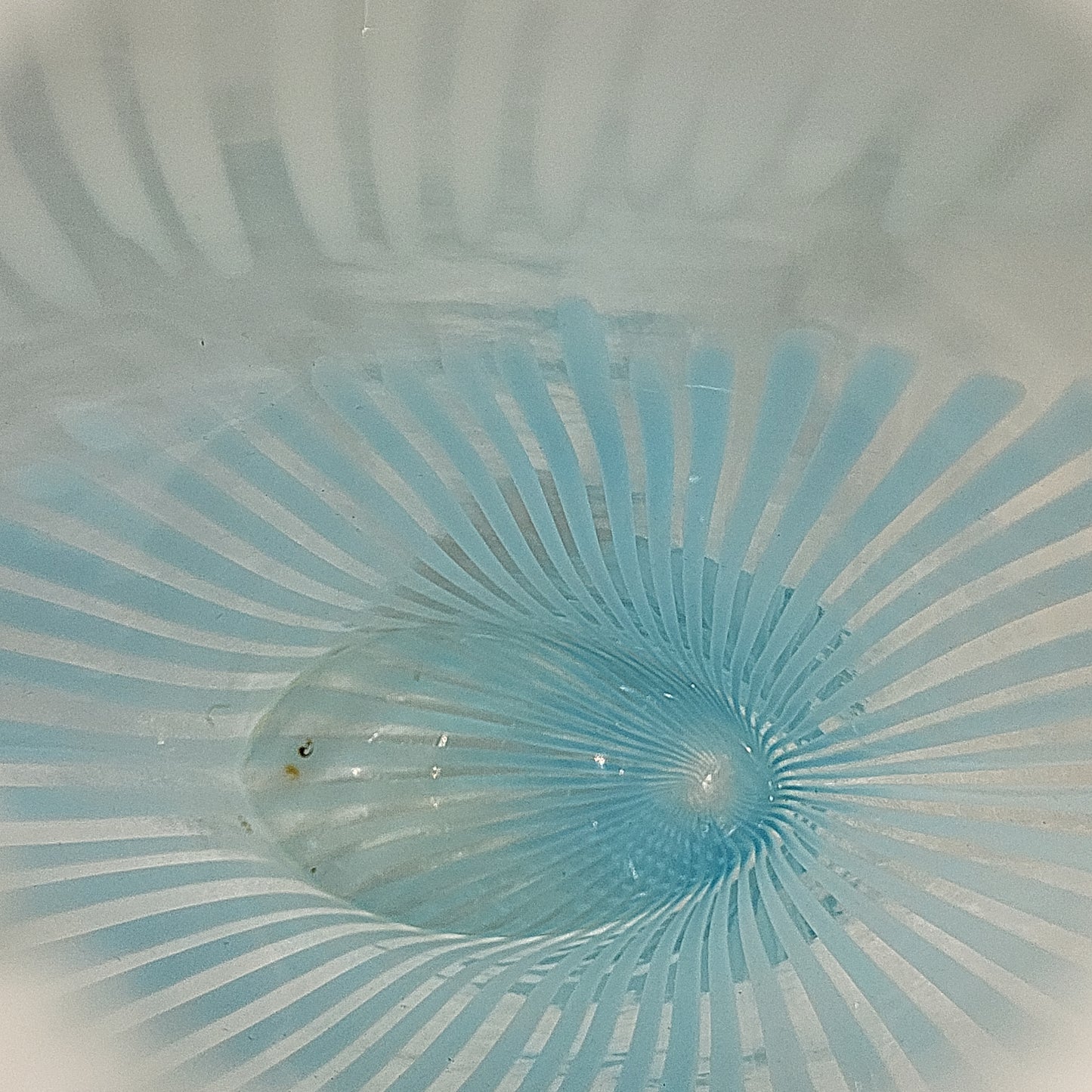 Mid‑Century Modern MCM Opalescent Striped Art Glass Vase 13.5 in.