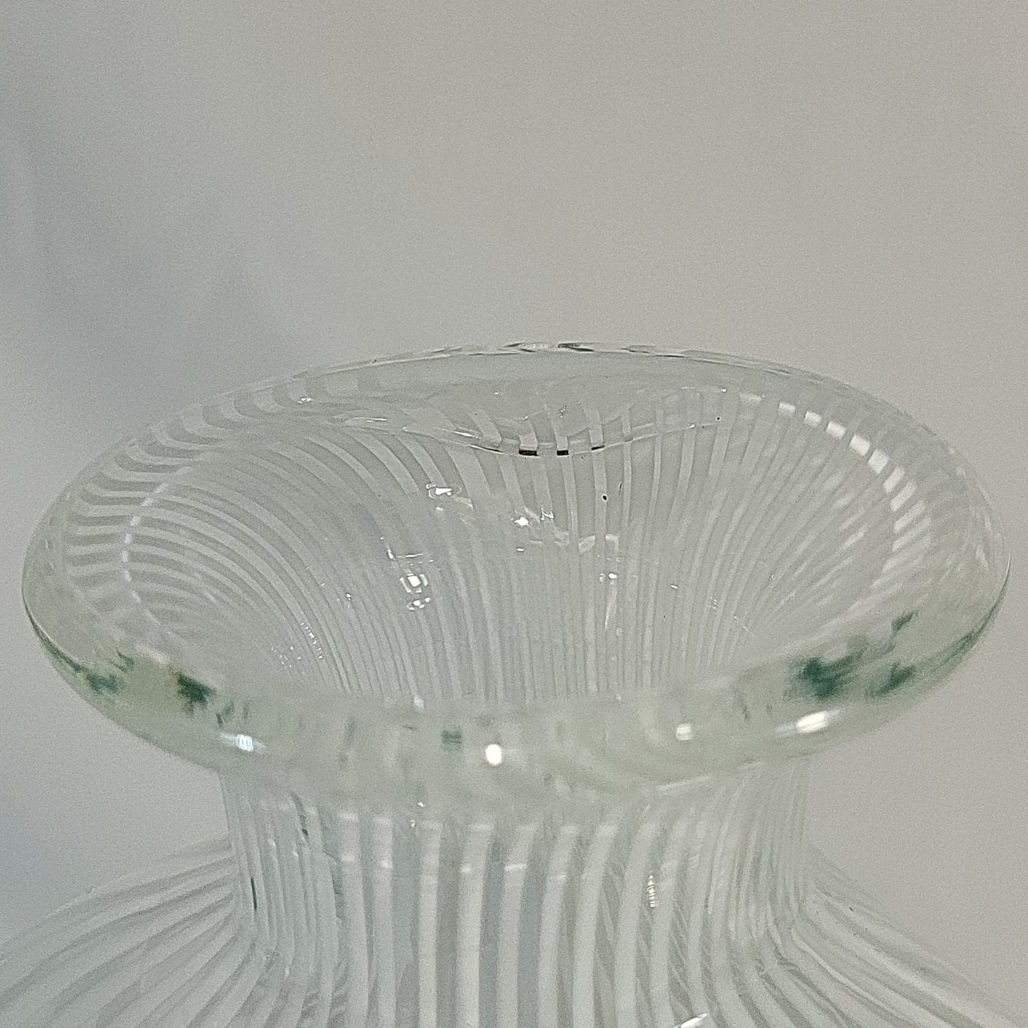Mid‑Century Modern MCM Opalescent Striped Art Glass Vase 13.5 in.
