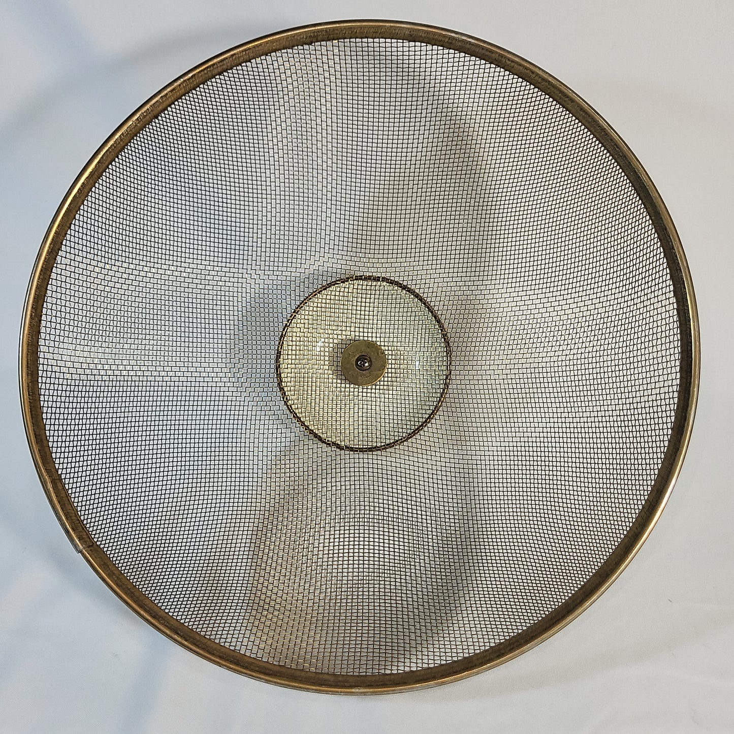 MacKenzie-Childs Parchment Check 12" Pedestal Platter with Mesh Dome Cover - Retired