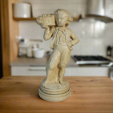 Alexander Backer Boy with Fruit Basket Chalkware Figure – trèsBin