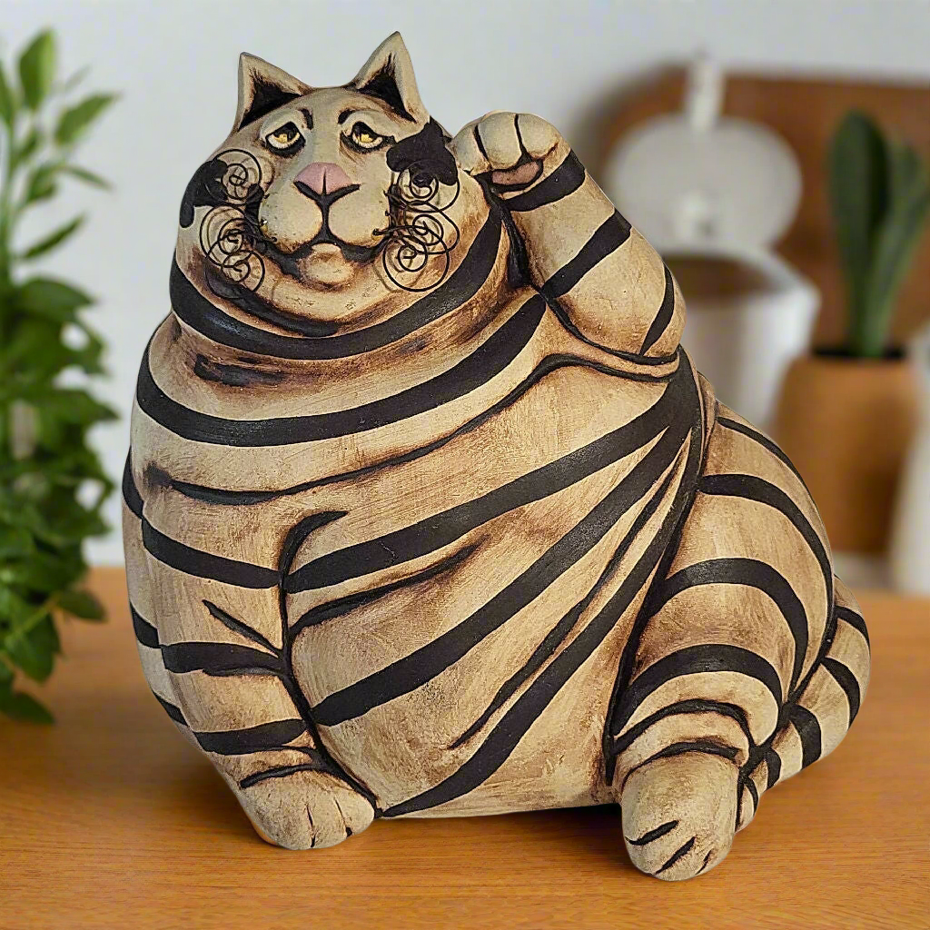 C Butler Jones Art Pottery Ceramic Cat Coin Bank