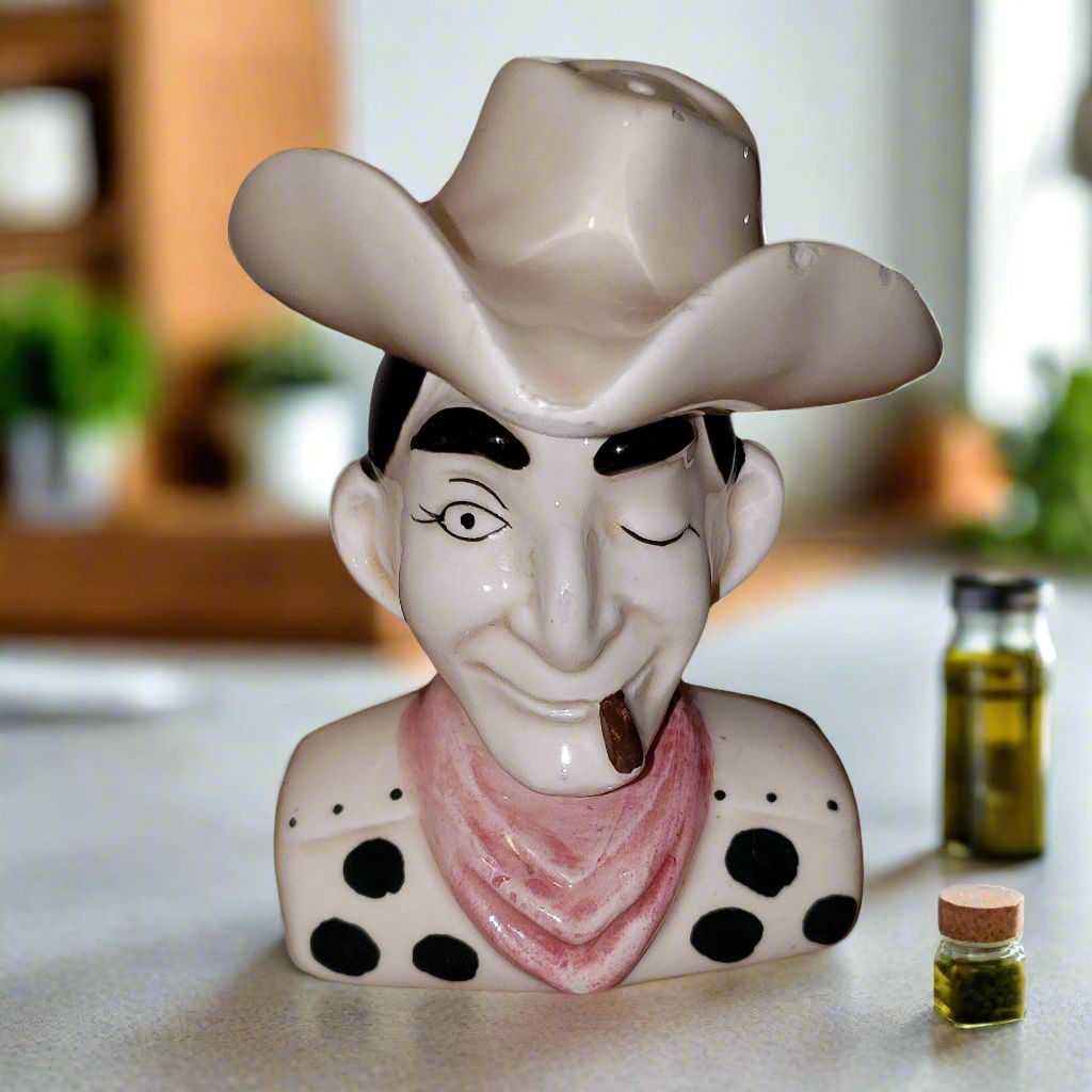 Cowboy with Hat Salt and Pepper Shakers