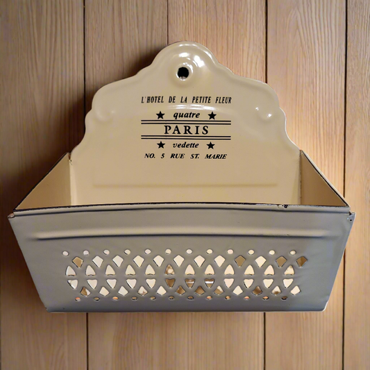 Decorative Enamelware Wall Basket from Paris Hotel