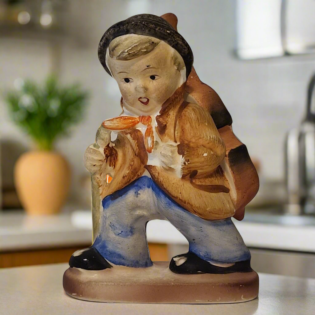 The Fiddler / Little Cellist Figurine Napco Ceramic Japan (Mislabeled)