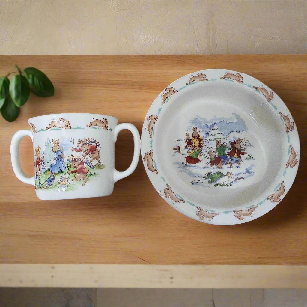 Bunnykins 1936 Royal Doulton Bowl and Cup