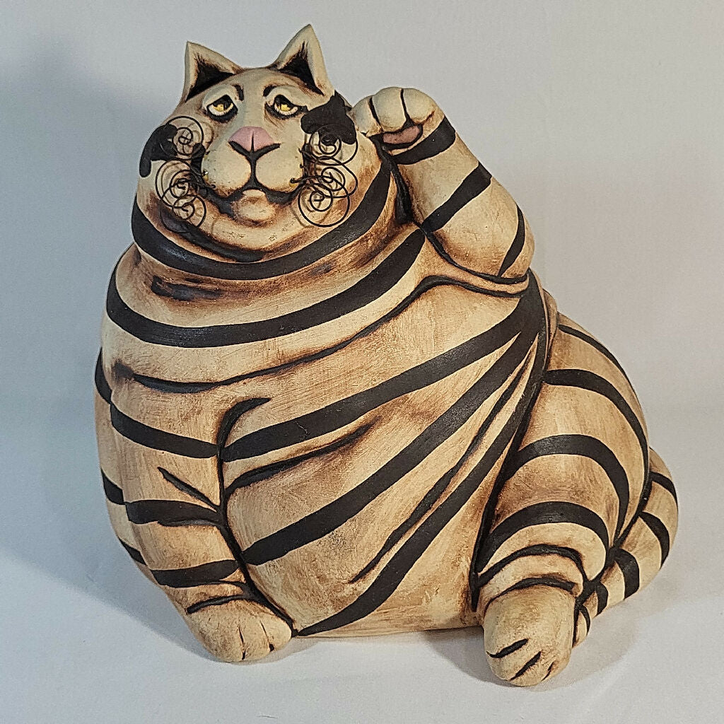 C Butler Jones Art Pottery Ceramic Cat Coin Bank