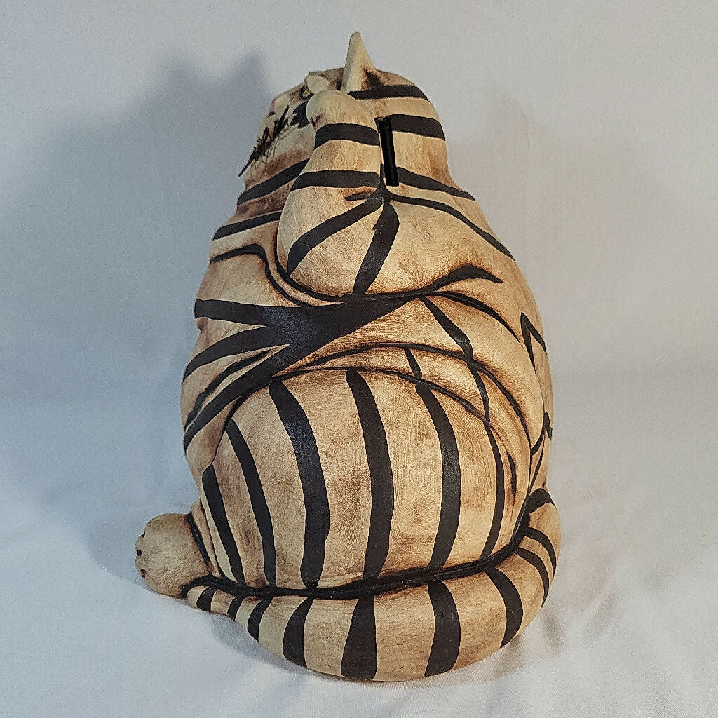 C Butler Jones Art Pottery Ceramic Cat Coin Bank