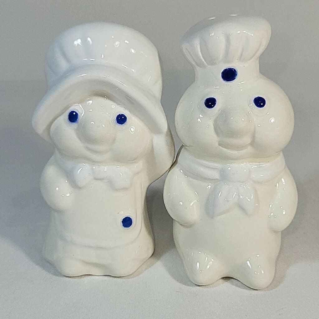 Pillsbury Dough Boy and Girl Salt & Pepper Shakers 1988 - trèsBin