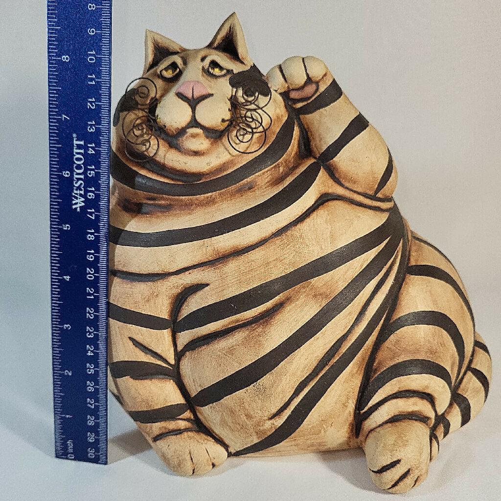 C Butler Jones Art Pottery Ceramic Cat Coin Bank