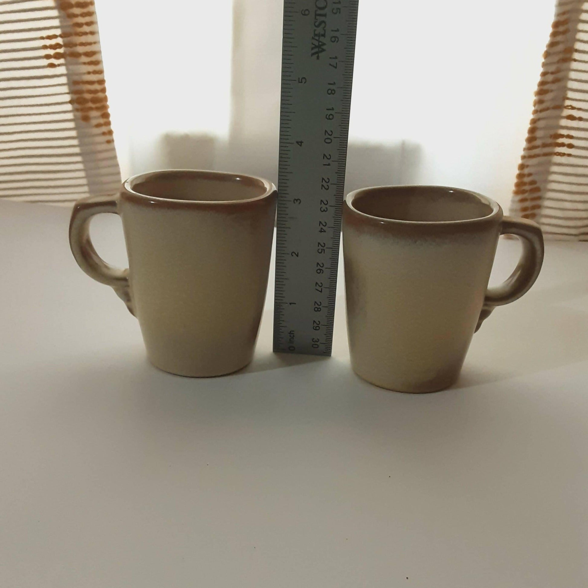 Vintage Frankoma Pottery Tea Cups Desert Sand #5CC Lot of 2 - trèsBin