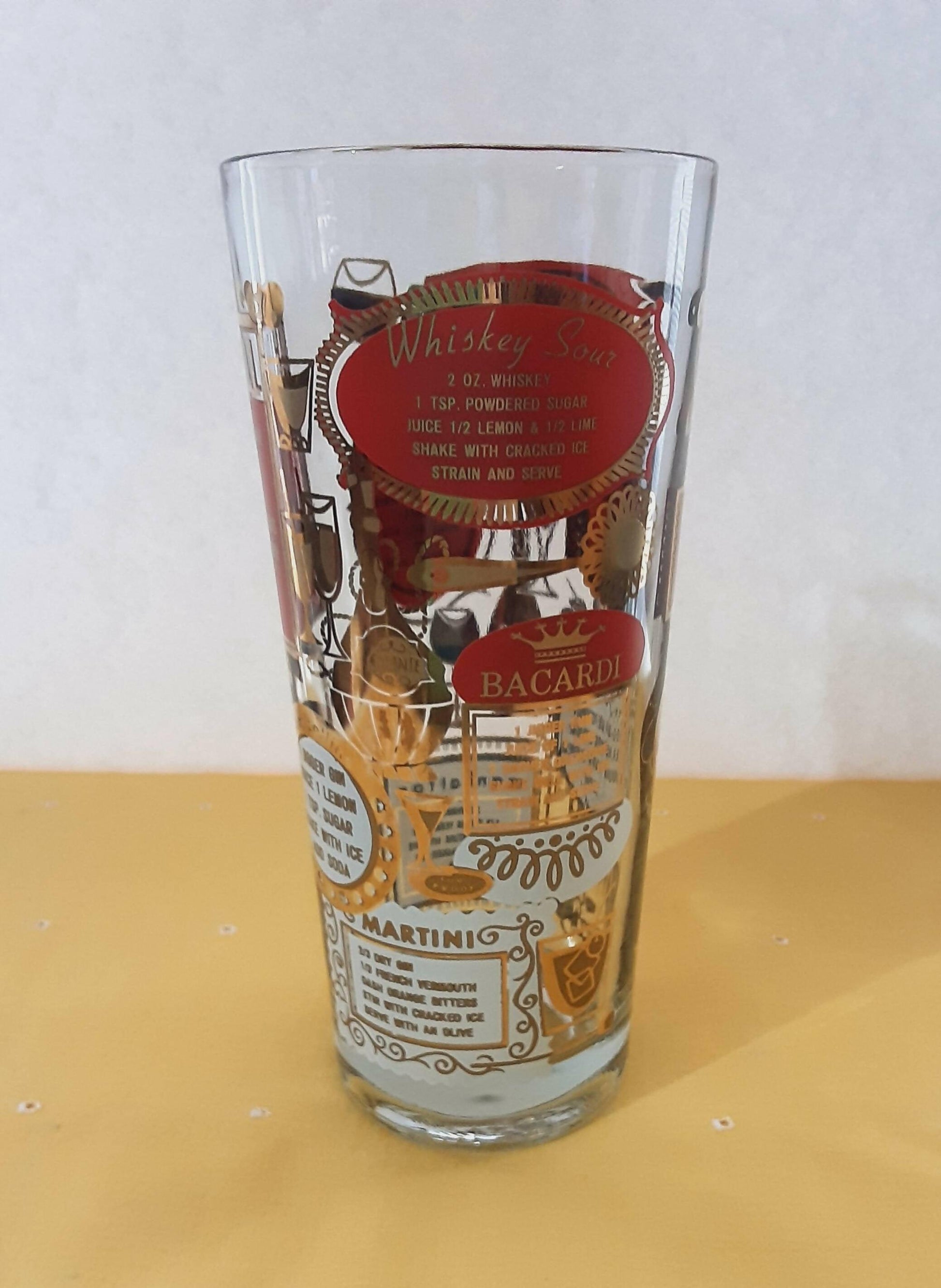 Vintage Barware Mix Drink Glass Shaker with Stirrer - trèsBin