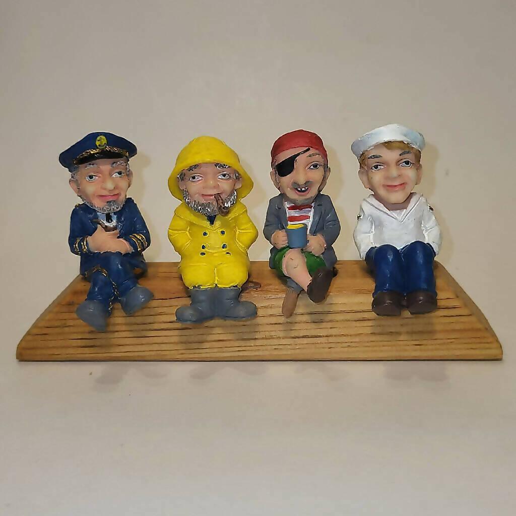 Sailors Wine Bottle Cork Stoppers 4pc Set with stand - trèsBin