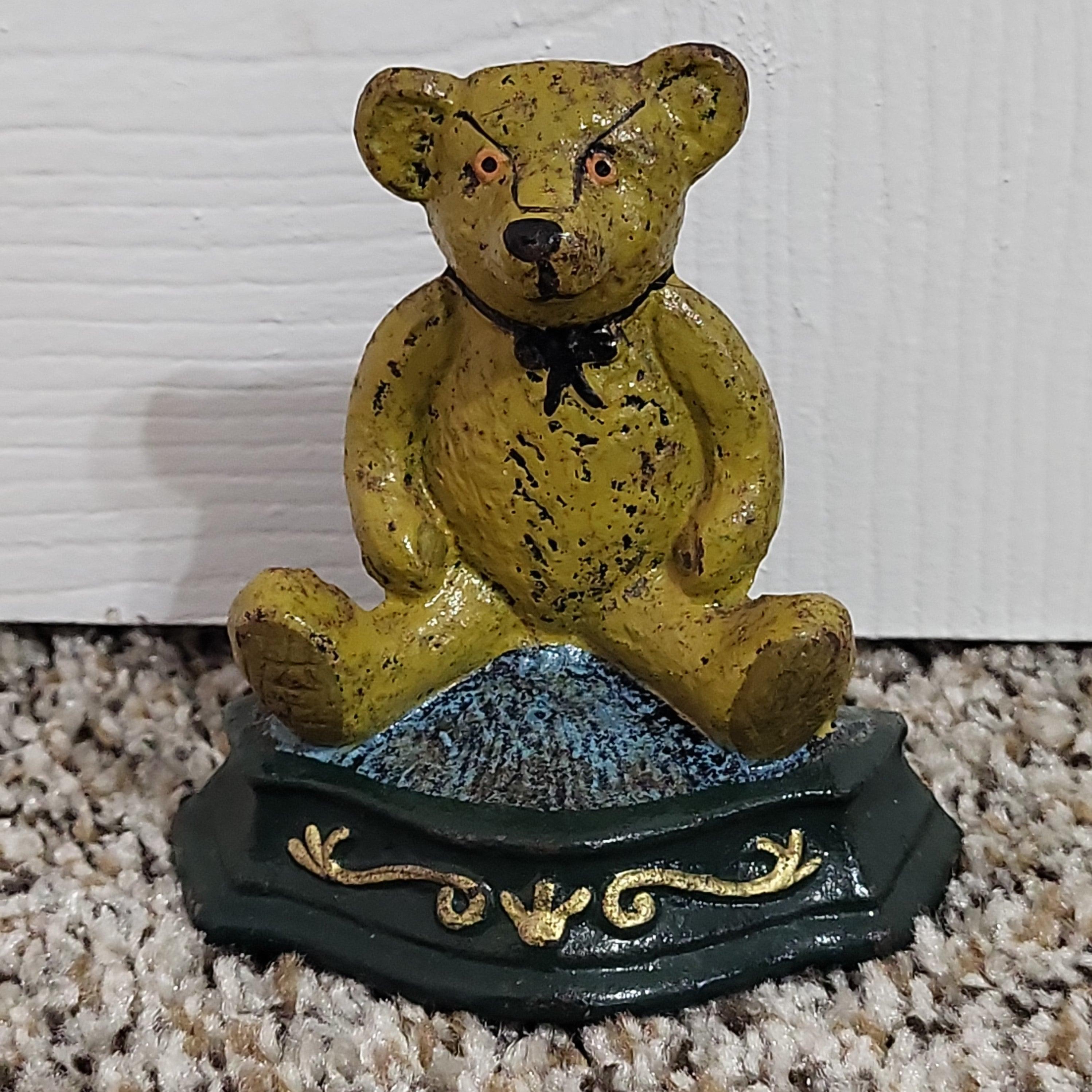 Cast Iron Grumpy Teddy Bear Door Stop – trèsBin