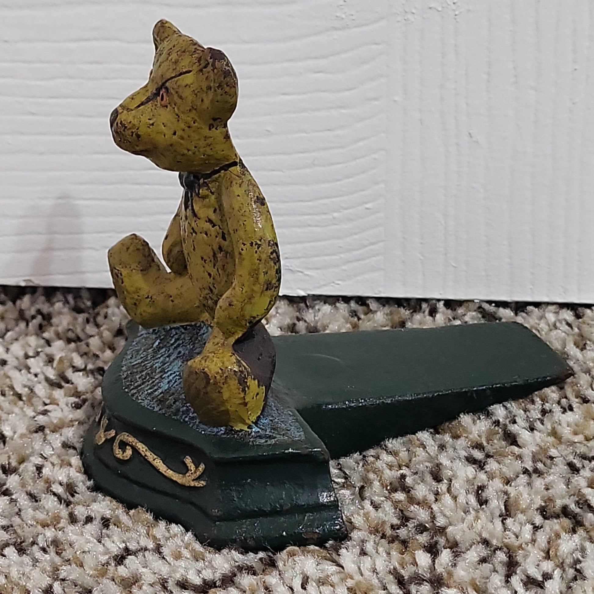 Cast Iron Grumpy Teddy Bear Door Stop - trèsBin