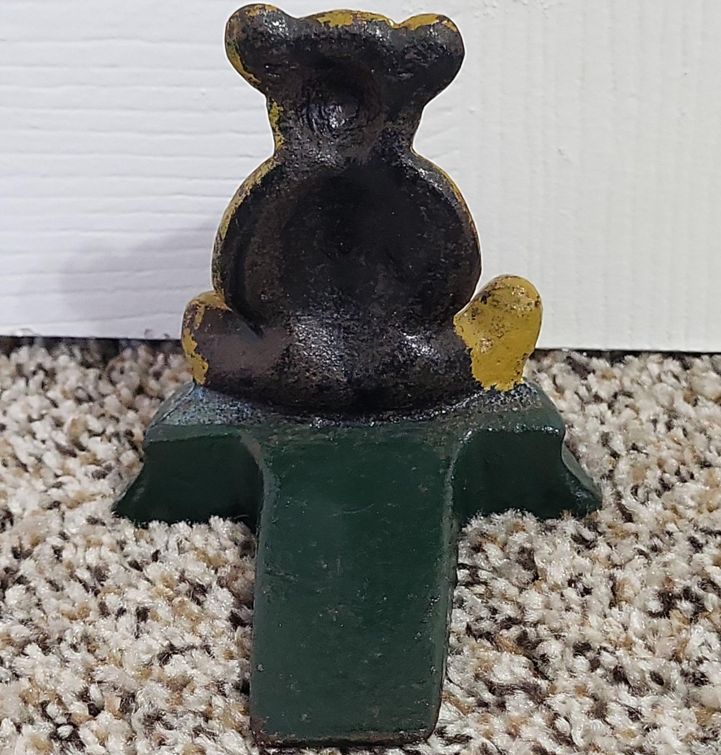 Cast Iron Grumpy Teddy Bear Door Stop - trèsBin