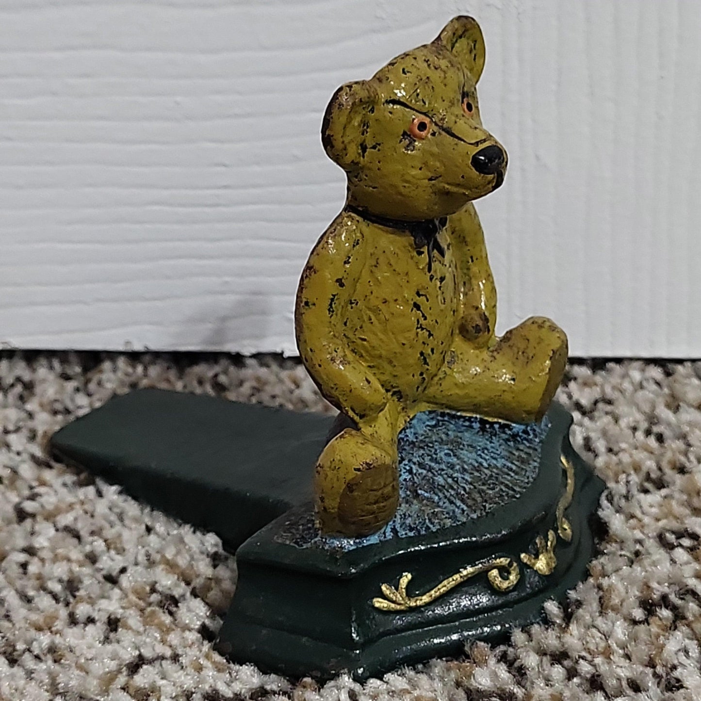 Cast Iron Grumpy Teddy Bear Door Stop - trèsBin