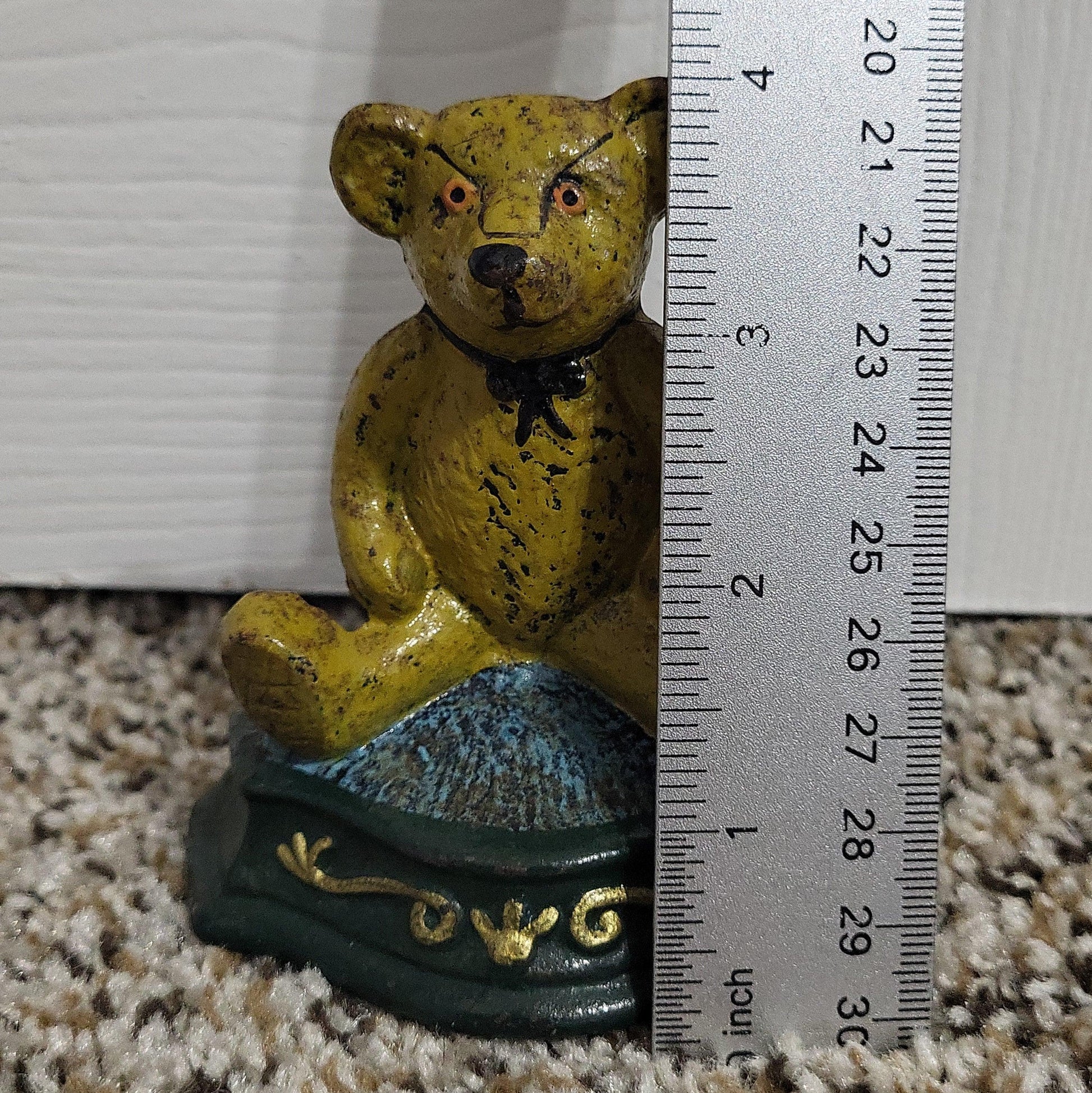 Cast Iron Grumpy Teddy Bear Door Stop - trèsBin