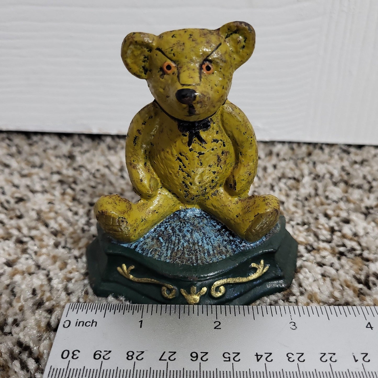 Cast Iron Grumpy Teddy Bear Door Stop - trèsBin