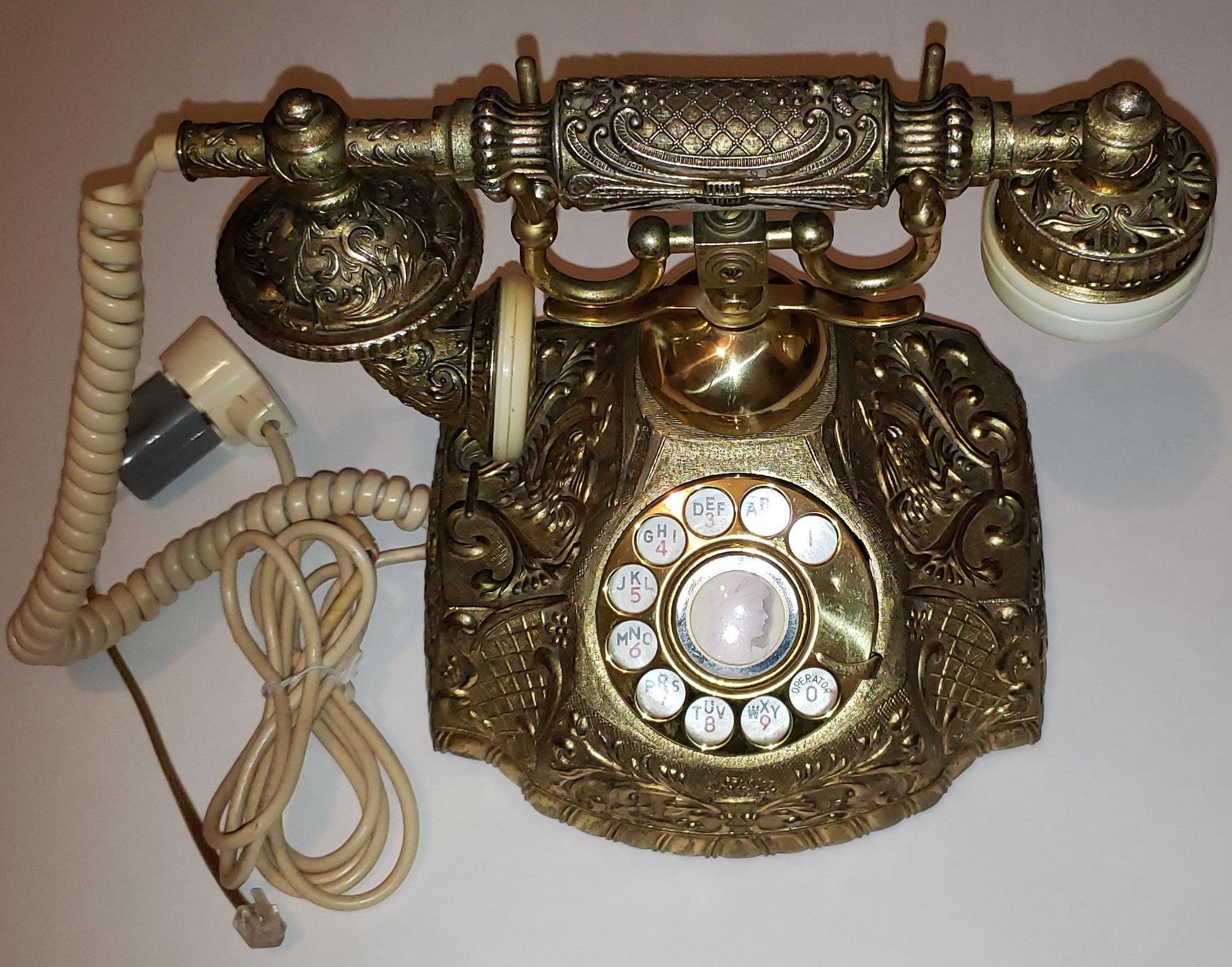 Vintage Brass Telephone 581A US Telephone Co. - trèsBin