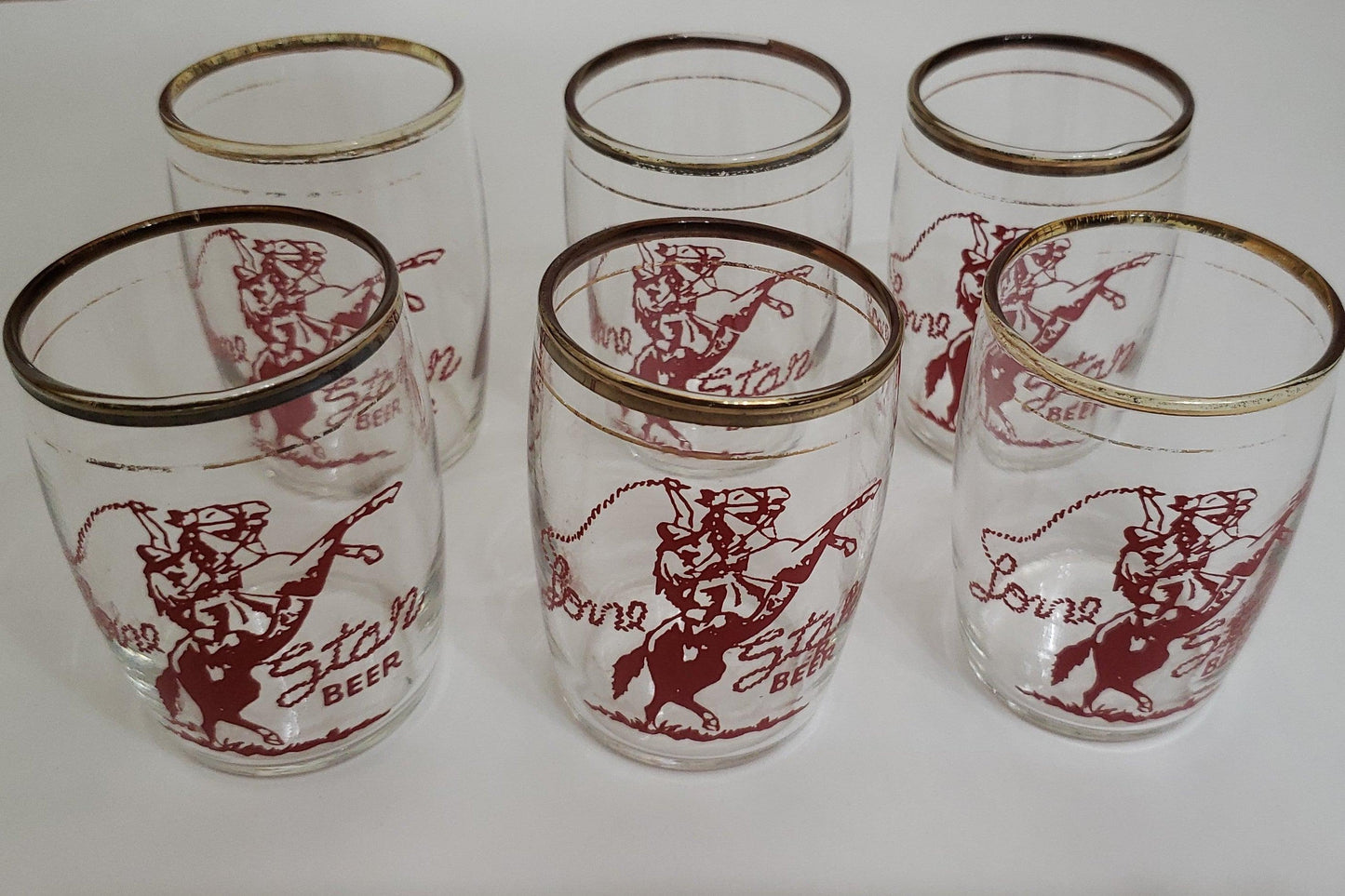 Lone Star Beer Glasses 5oz Set of Six - trèsBin