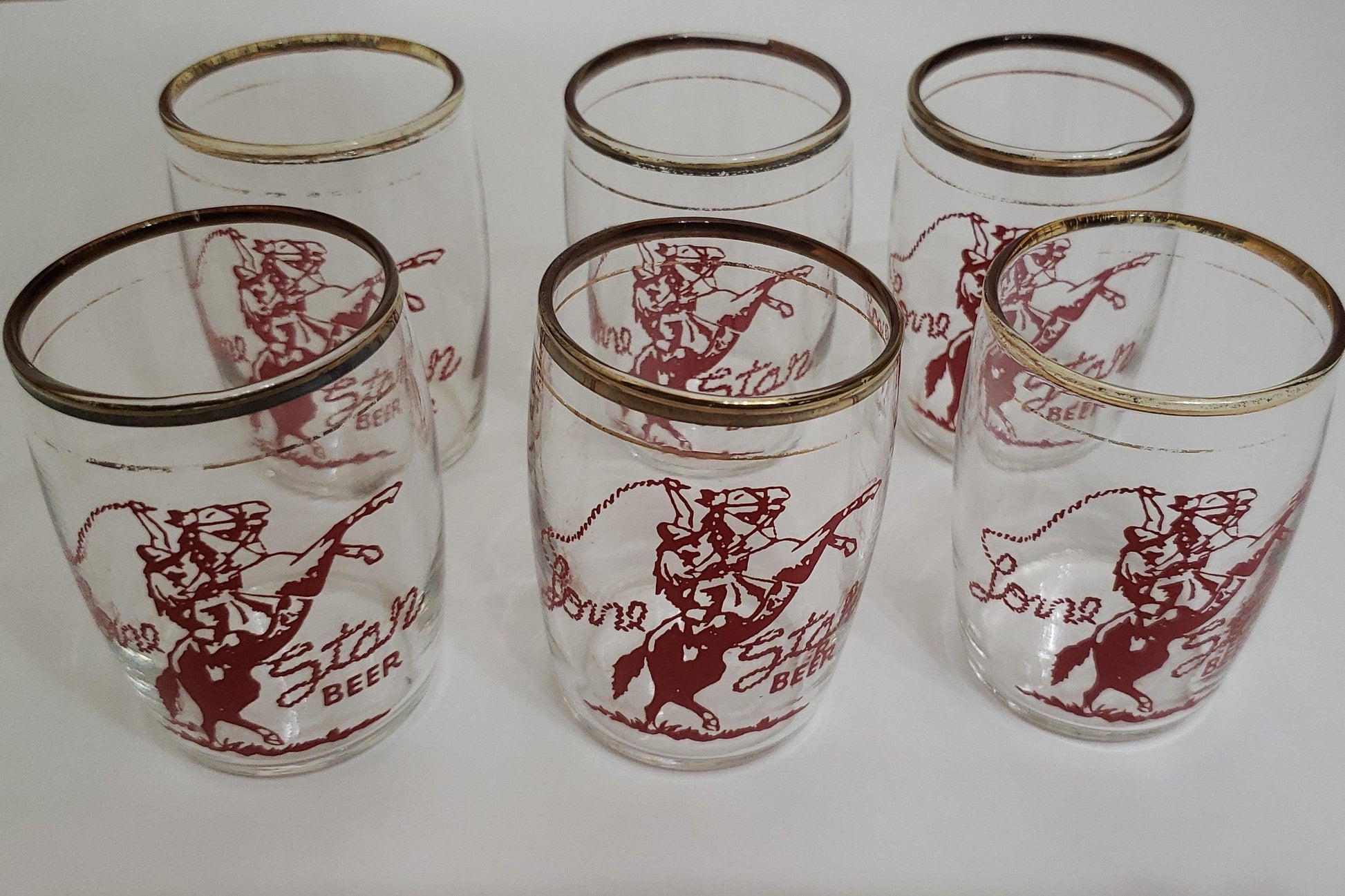 Lone Star Beer Glasses 5oz Set of Six - trèsBin